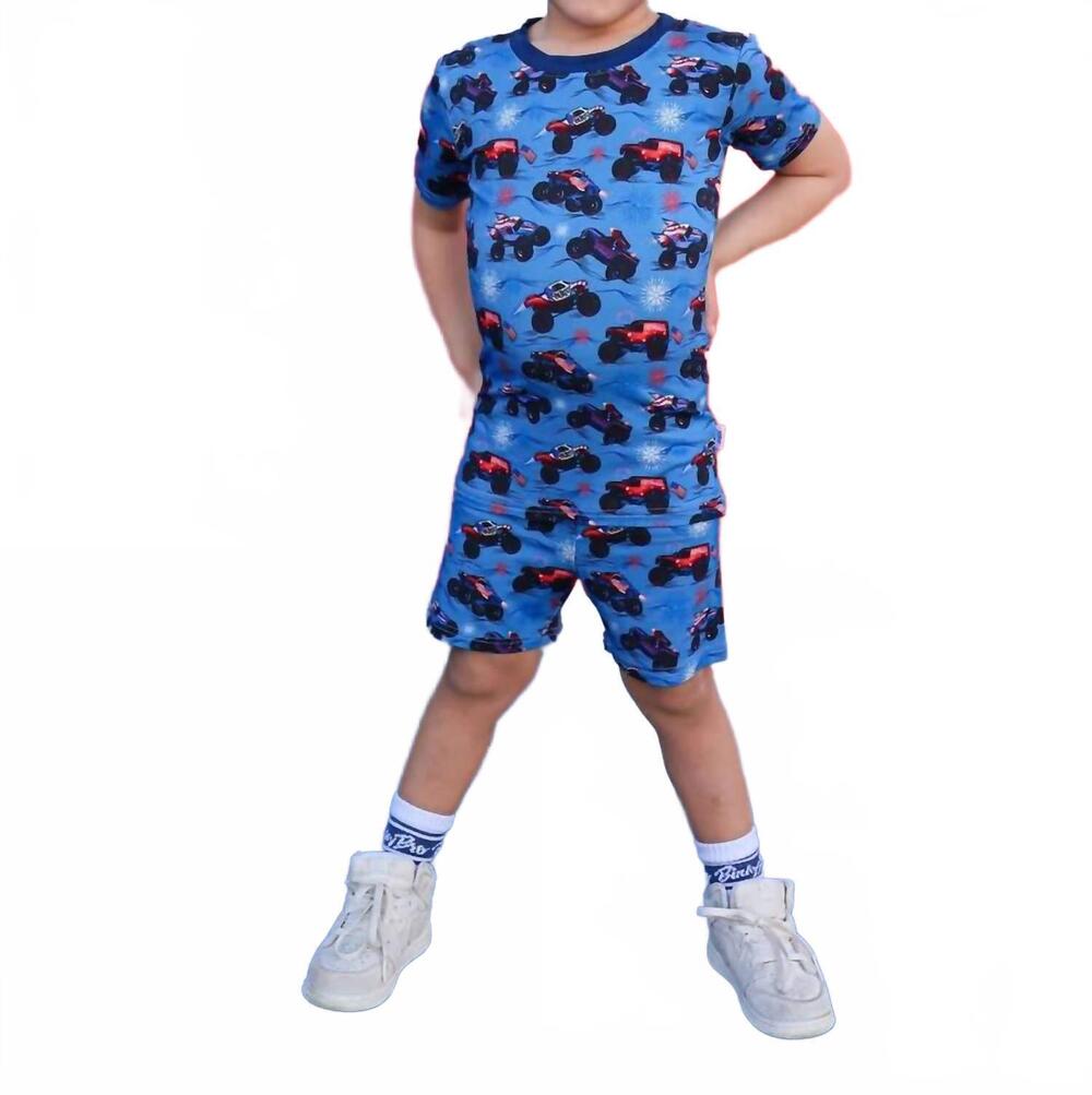NEW FLETCH boom 2 piece bamboo shorts pajama set in multi
